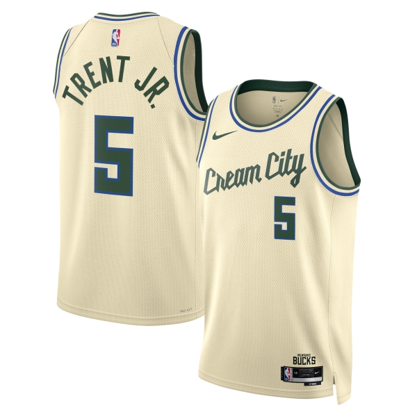 Milwaukee Bucks Trikot Gary Trent JR Nike 2025-26 City Edition Weiß Swingman - Herren Milwaukee Bucks Trikot Gary Trent JR Nike 2025-26 City Edition Weiß Swingman - Herren